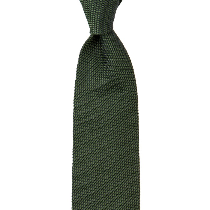 Green silk grenadine tie