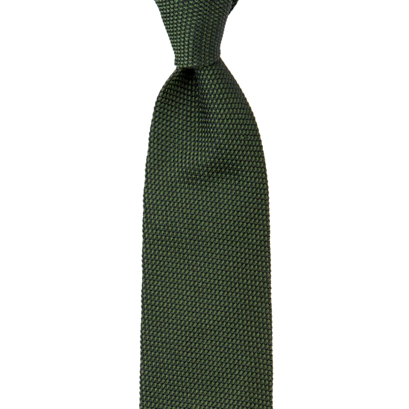 Green silk grenadine tie