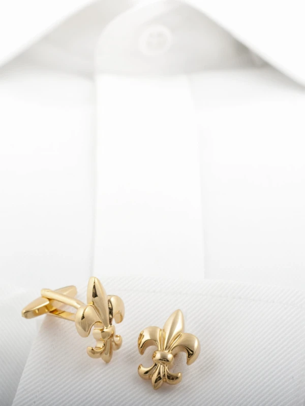 Fleur-de-lis-shaped cufflinks in color of gold SP1541.JPG