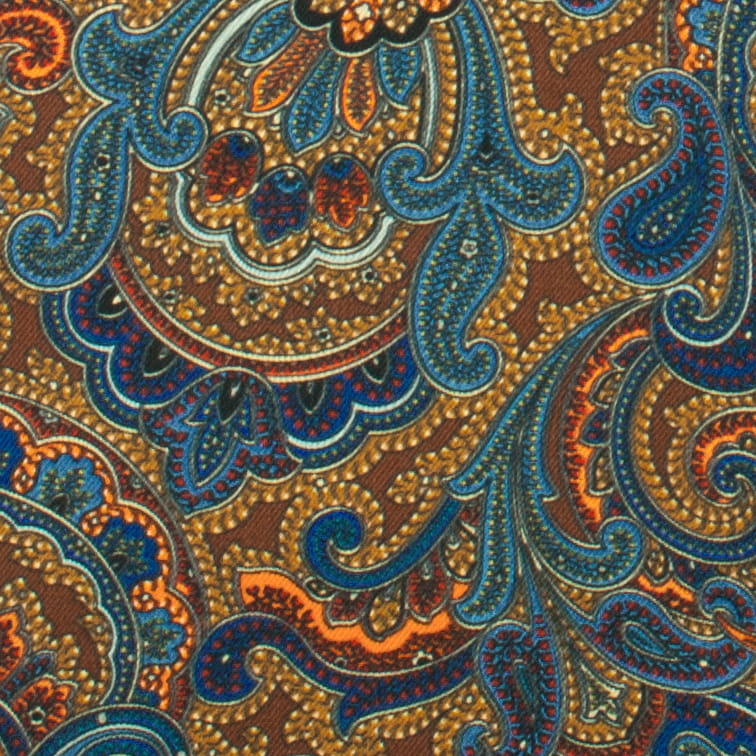 Silk foulard in shades of brown and navy blue with a paisley pattern FS1910a.jpg