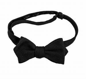 Black bow tie made of silk  filolao grenadine MSG69