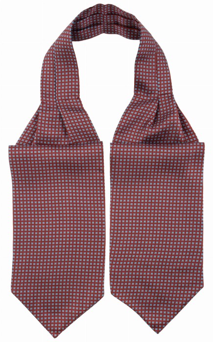 Czerwony fular w drobny niebieski kwiatowy wzór FS1919.jpg