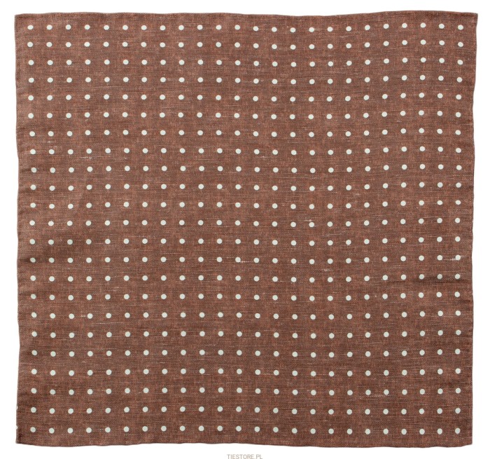 Silk and linen brown pillowcase with tiny white dots