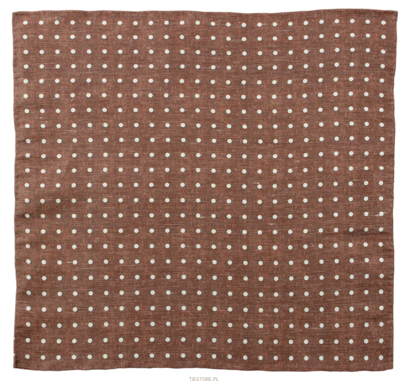 Silk and linen brown pillowcase with tiny white dots