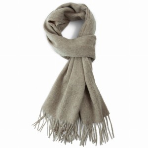 Wool and cashmere scarf in frosted beige