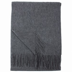 Gray wool-cashmere scarf, made from a delicate, non-itchy wool blend with cashmere
