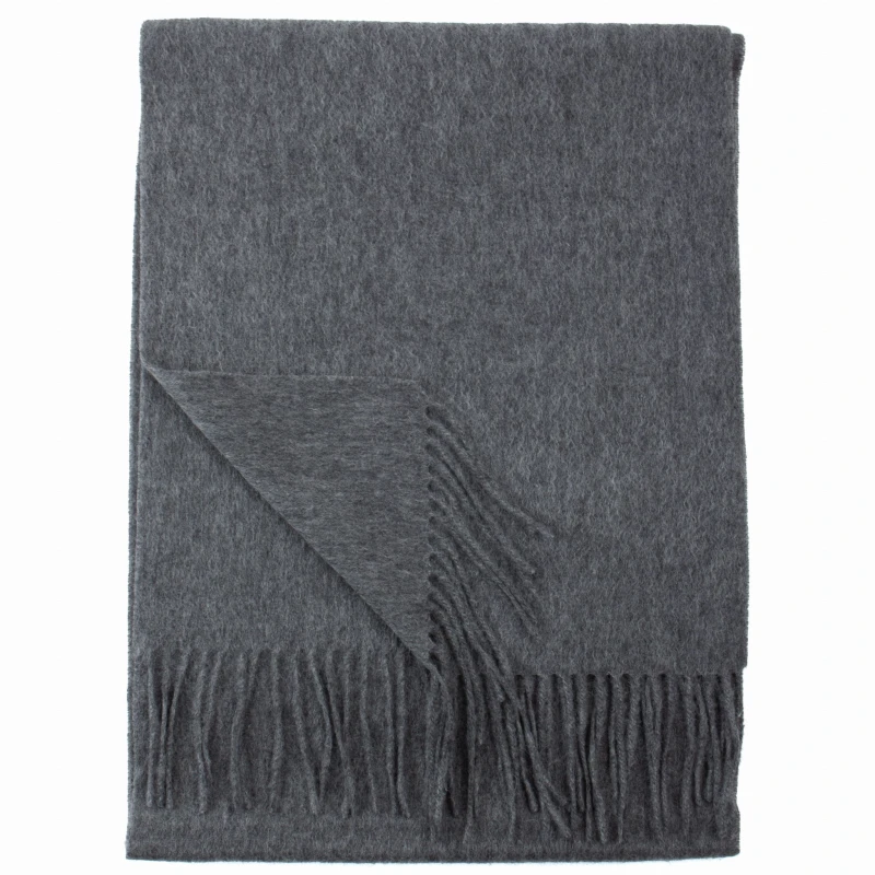 Gray wool-cashmere scarf, made from a delicate, non-itchy wool blend with cashmere