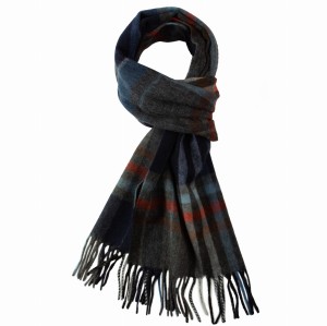 Wool and cashmere scarf with checkered pattern