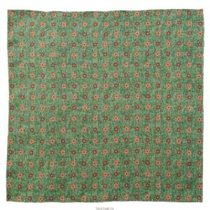 Pistachio wool pillowcase with fine floral pattern