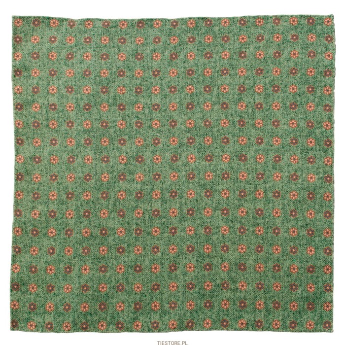 Pistachio wool pillowcase with fine floral pattern
