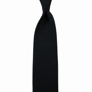 Navy blue silk and wool tie
