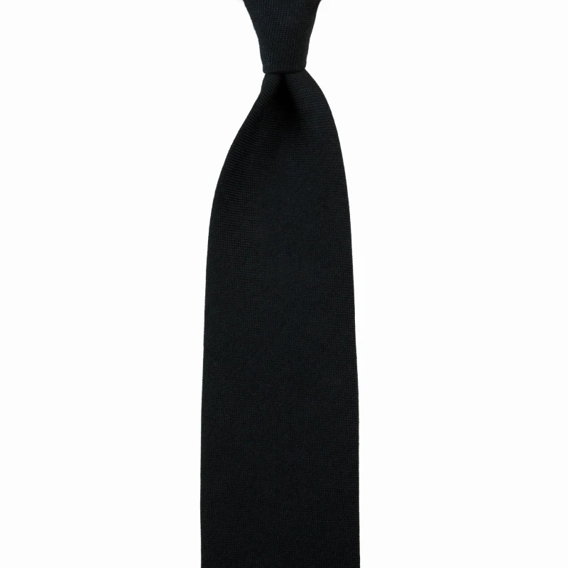 Navy blue silk and wool tie