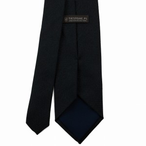 Navy blue silk and wool tie KSW4008a.jpg