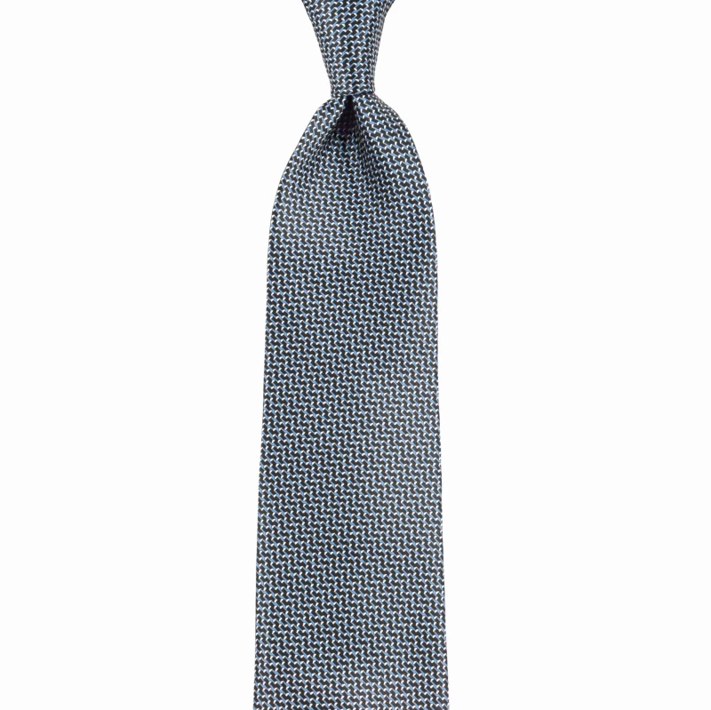 Black silk printed tie with a small pattern