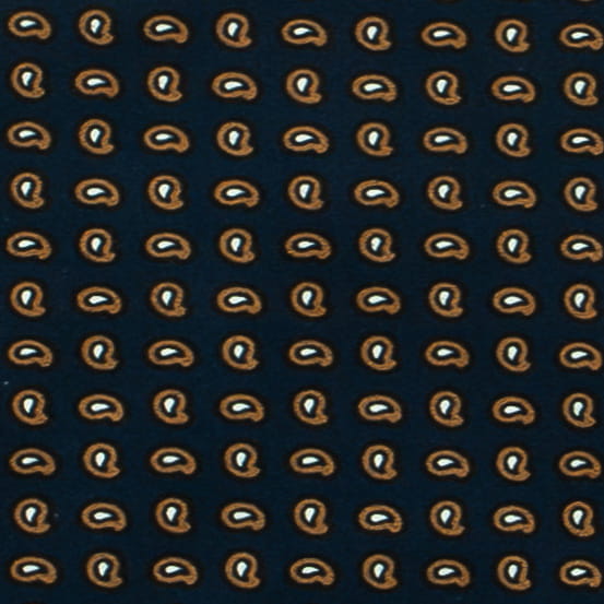 Dark navy blue silk tie with a fine paisley pattern