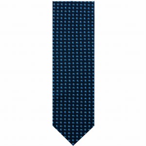 Navy blue silk tie with a fine paisley pattern
