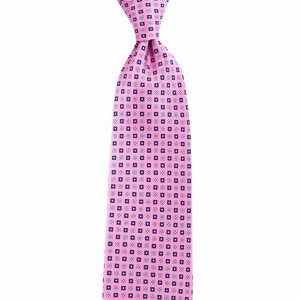 Printed silk tie with a small pattern