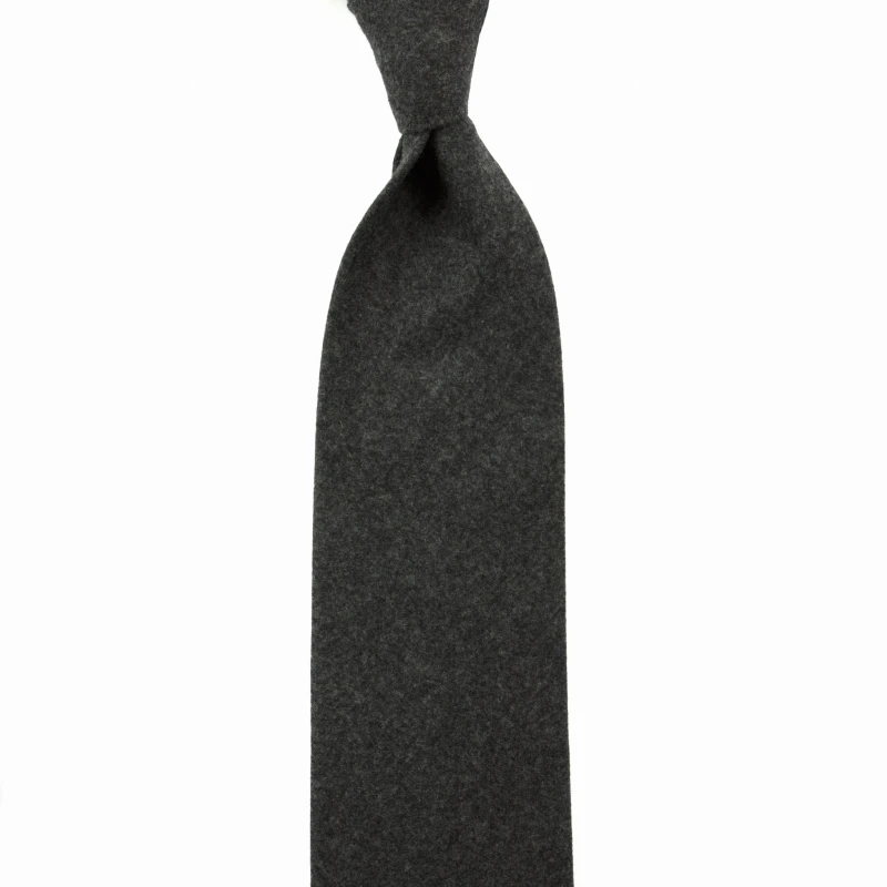 Dark gray wool flannel tie