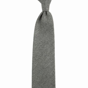 Gray cashmere herringbone tie