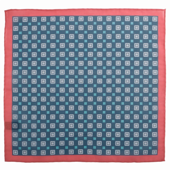 Navy blue pocket square with a geometric pattern PCS4064a.jpg