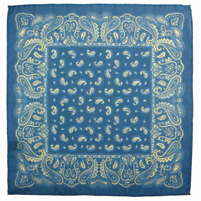 Navy blue pocket square with yellow paisley PCS4065a.jpg