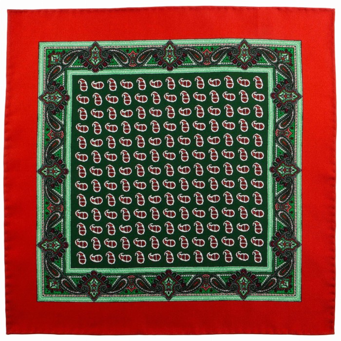 Red silk pocket square with a paisley pattern PS4084a.jpg