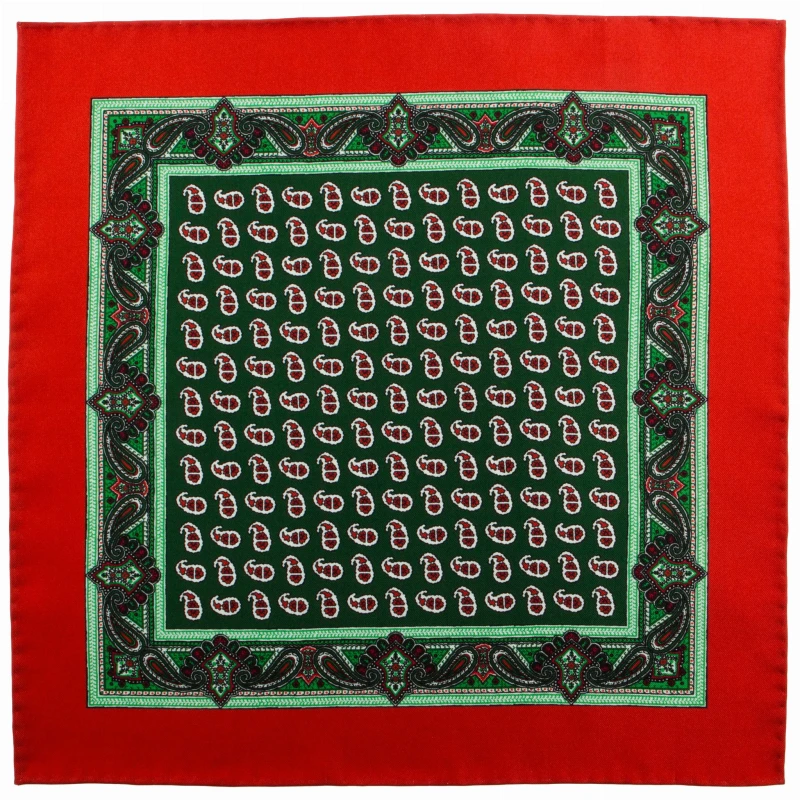 Red silk pocket square with a paisley pattern PS4084a.jpg