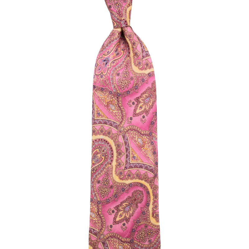 Pink jacquard print necktie