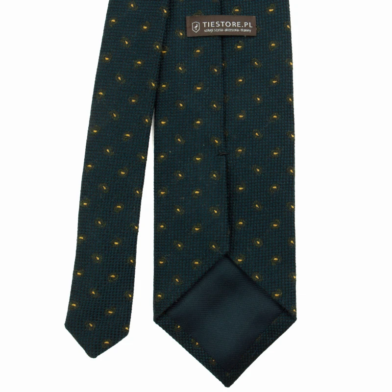 Navy blue woolen tie with a paisley pattern KWT4095b.jpg