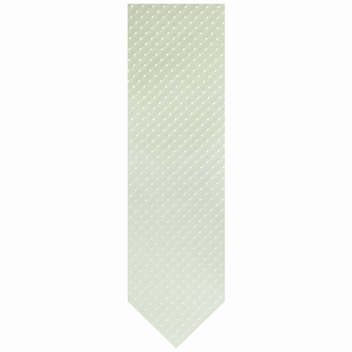 Silver jacquard tie with white polka dots