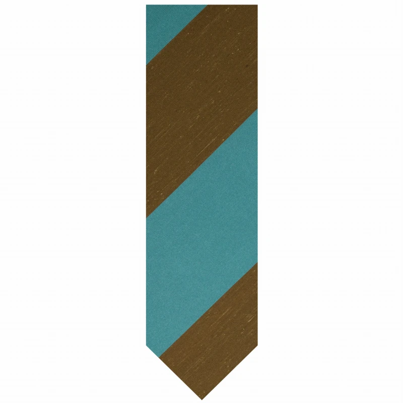 Silk shantung tie with wide stripes