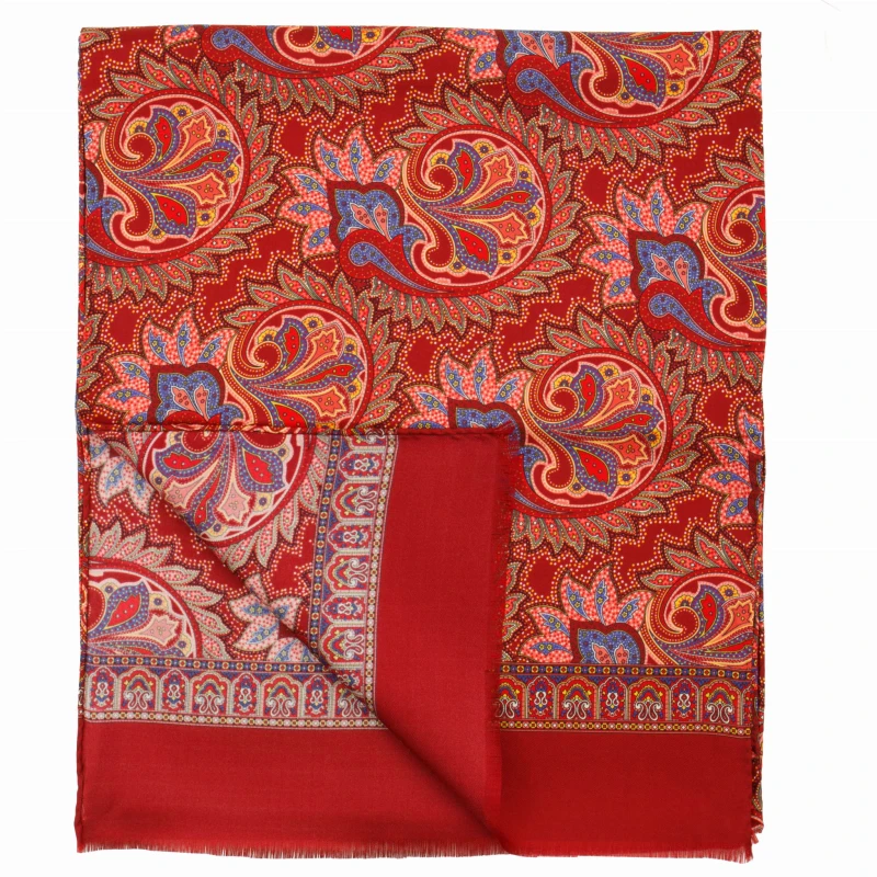 Burgundy silk scarf with a large paisley pattern SST4103a.jpg