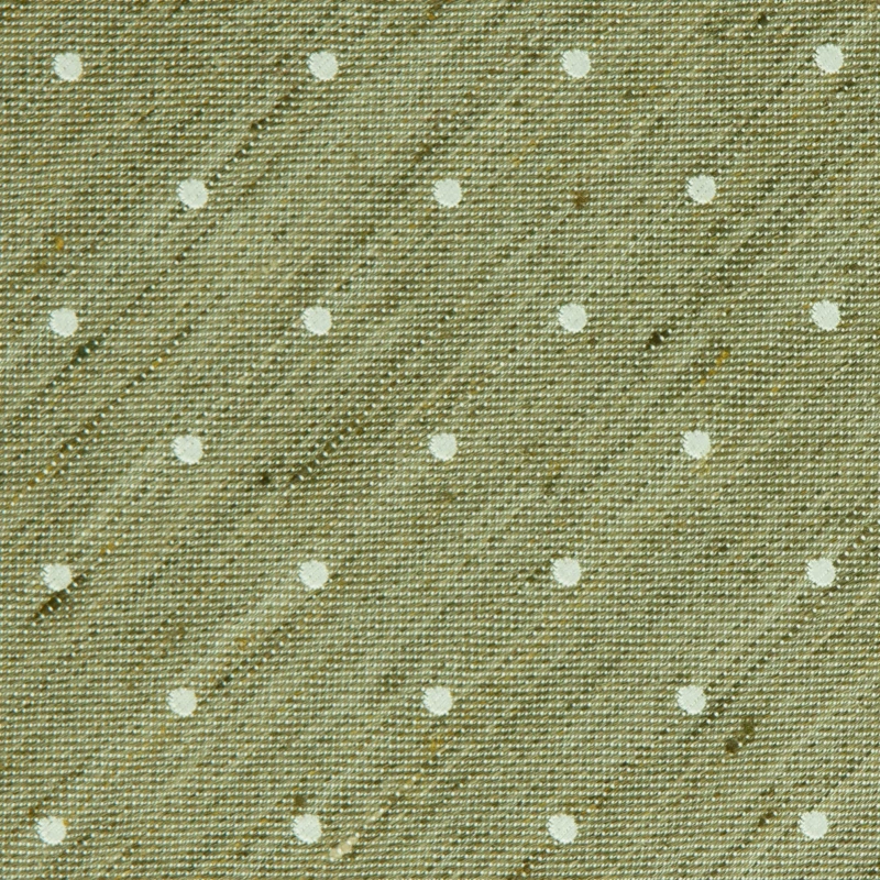 Khaki silk and linen tie with silver dots KSLT4114a.jpg