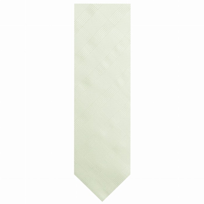 Silver jacquard tie with a structured check pattern