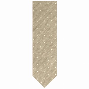 Beige tie with silver polka dots