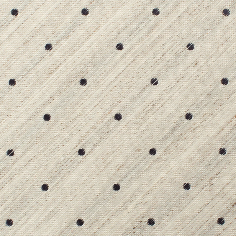 Beige silk and linen tie with polka dots KSLT4126a