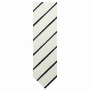 Silk jacquard tie with navy blue and brown stripes