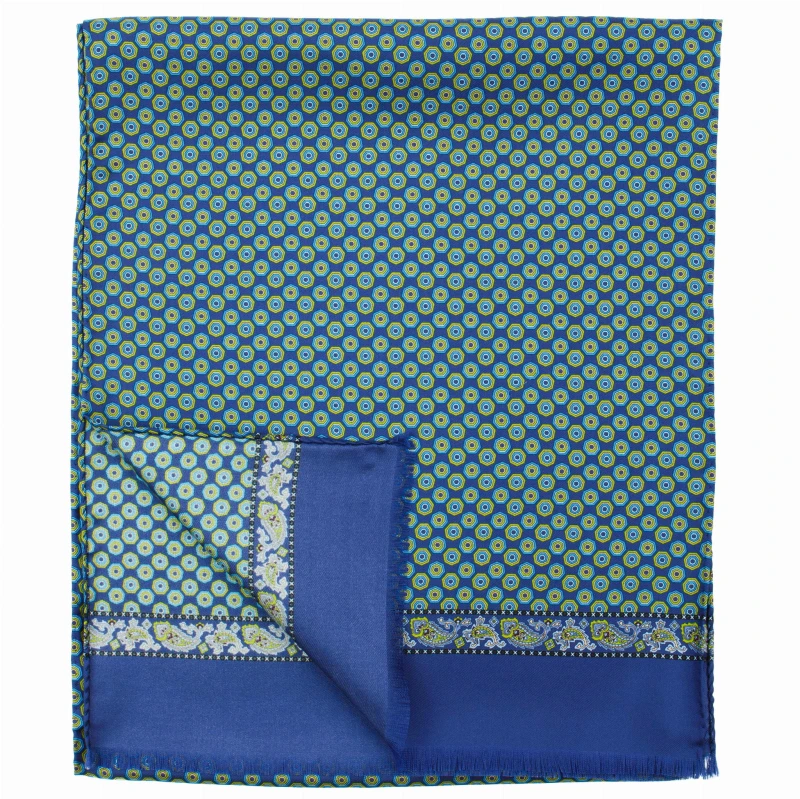 Dark blue silk scarf with medallions SST4110a.jpg