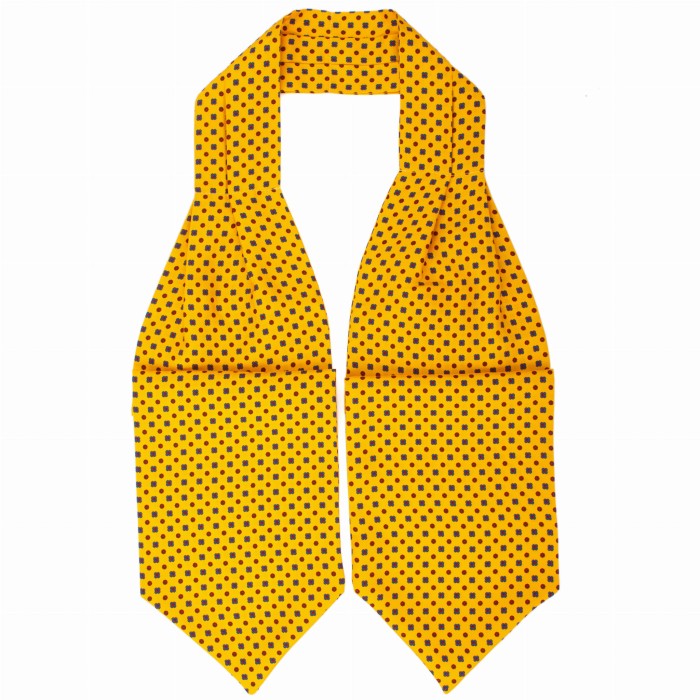 Yellow silk foulard with a small pattern