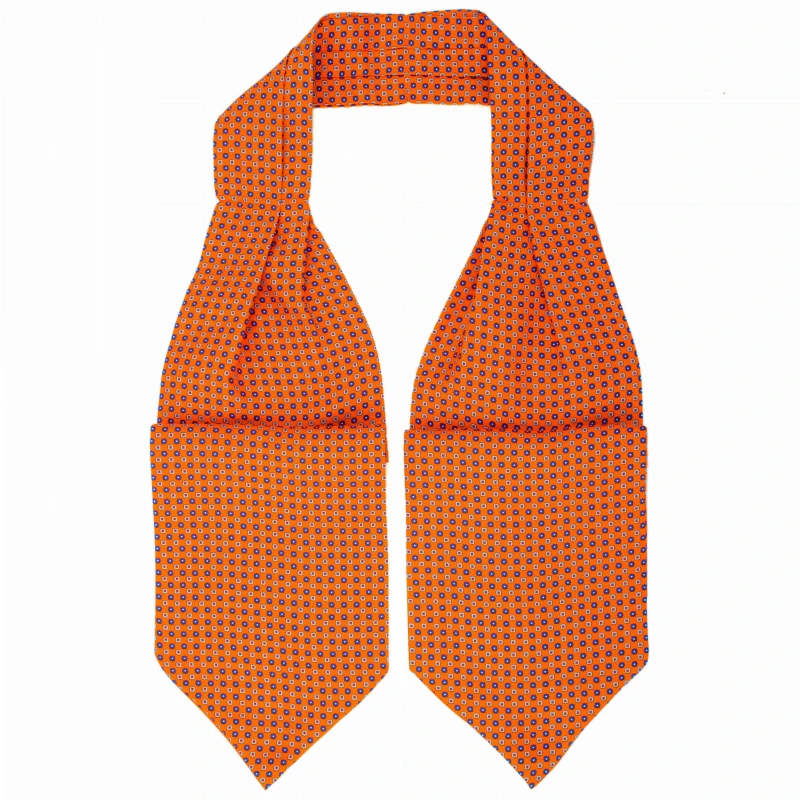 Orange silk foulard with a small pattern