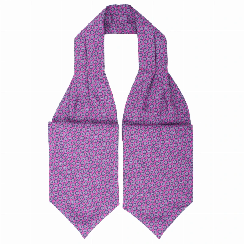 Pink foulard with a geometric pattern