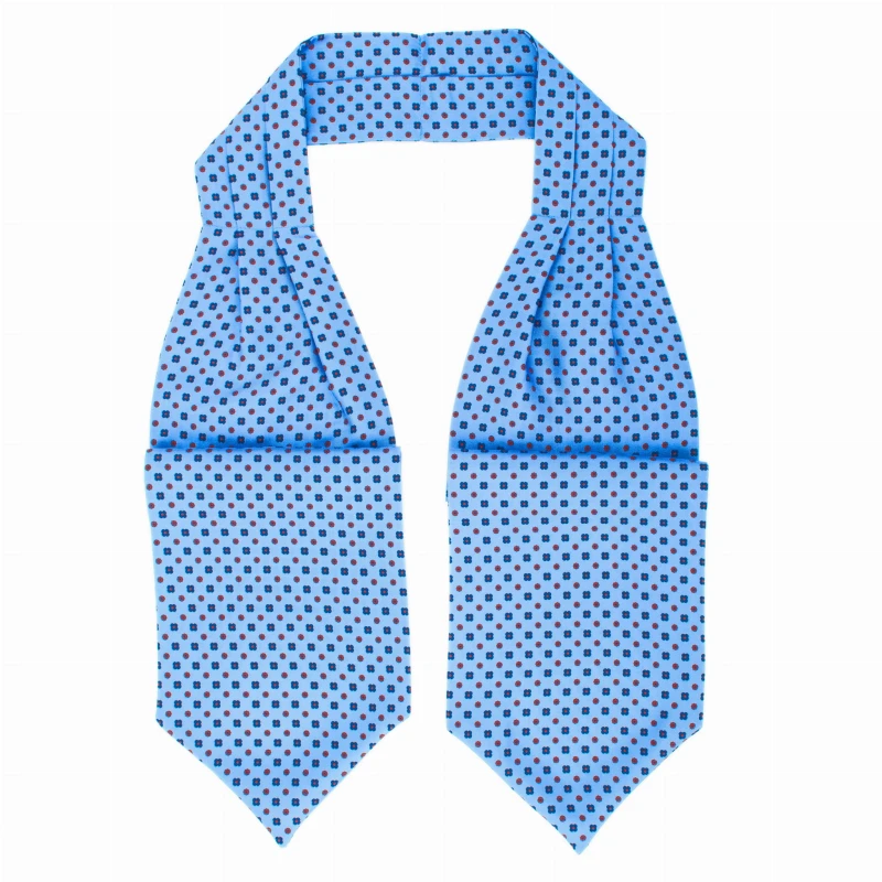 Light blue foulard with red and navy blue flowers