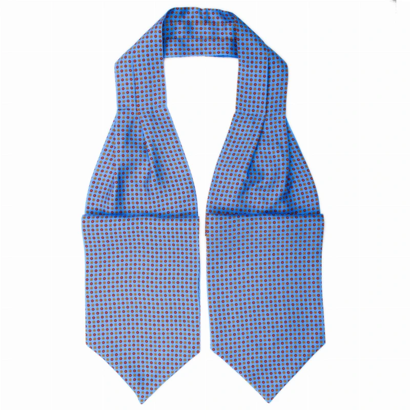 Blue foulard with red and yellow flowers