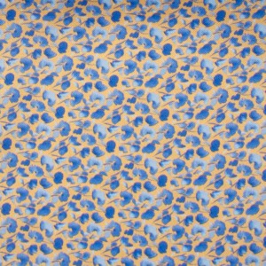 Gold colored foulard with blue flowers FS4142a.jpg