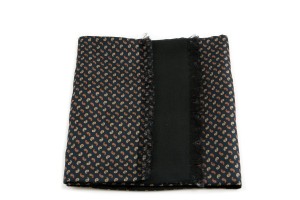 Dark navy men's scarf with a silk outer side and a wool lining