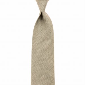 Beige silk and linen tie