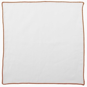 White linen pocket square with a light brown border PL6609a.jpg