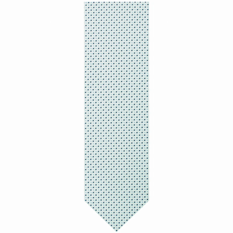 Żakardowy krawat w błękitno-granatowy drobny wzór