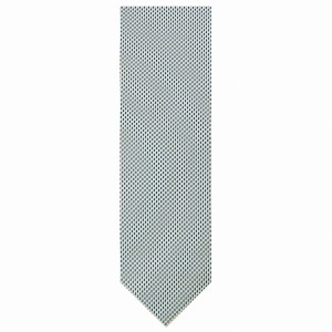 Silk jacquard tie with a small yellow and navy blue pattern
