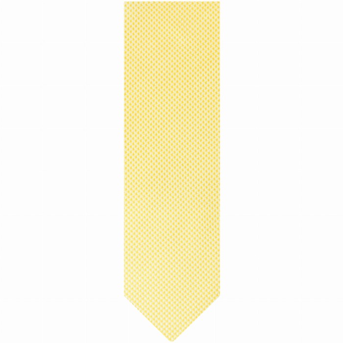 Silk jacquard yellow houndstooth tie